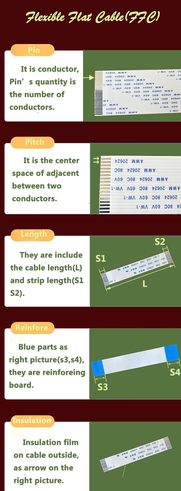 0.3 ribbon flat cable  ffc sumida patnta ffc turkey 3