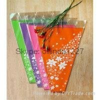 Printed Plastic Flower Bags / single rose flower sleeve 2