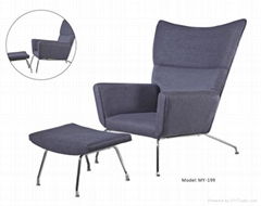 Wing Chair and Stool