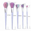 Hot Selling 5pcs Rainbow Hair Makeuap Brush Gold Spiral Makeup Brush Set 1