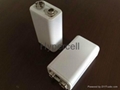 lithium 9v battery, 9v lithium battery 600mAh 2
