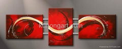 Wall Arts Abstract Oil Paintings with Stretched Frame