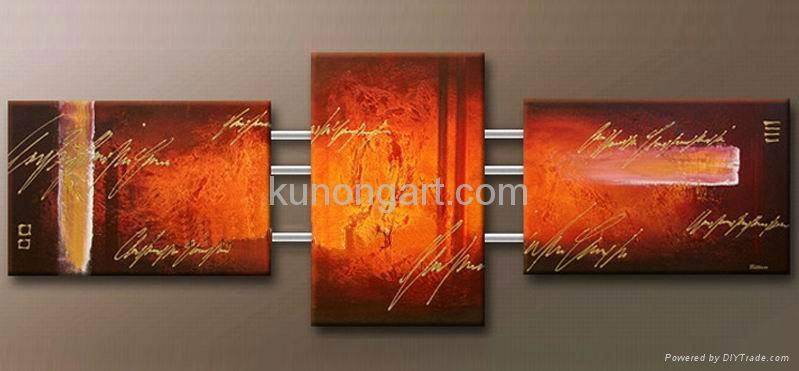 Wall Arts Abstract Oil Paintings with Stretched Frame 3