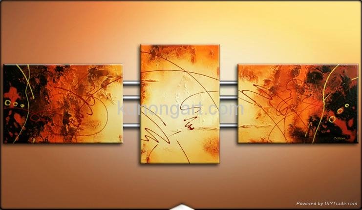 Wall Arts Abstract Oil Paintings with Stretched Frame 4