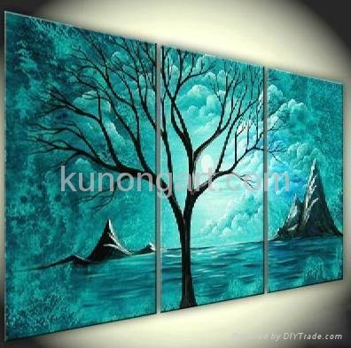Handmade Canvas Arts Landscape Painting with Stretched Frame 