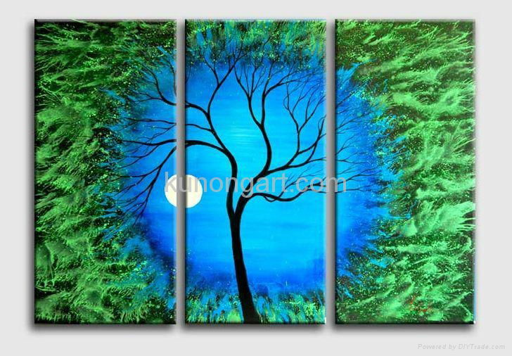 Handmade Canvas Arts Landscape Painting with Stretched Frame  2