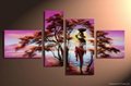 Handpainted African Canvas Arts Landscape Painting with Stretched Frame    3