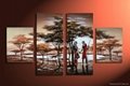 Handpainted African Canvas Arts Landscape Painting with Stretched Frame    4