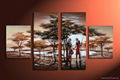 Handpainted African Canvas Arts Landscape Painting with Stretched Frame   