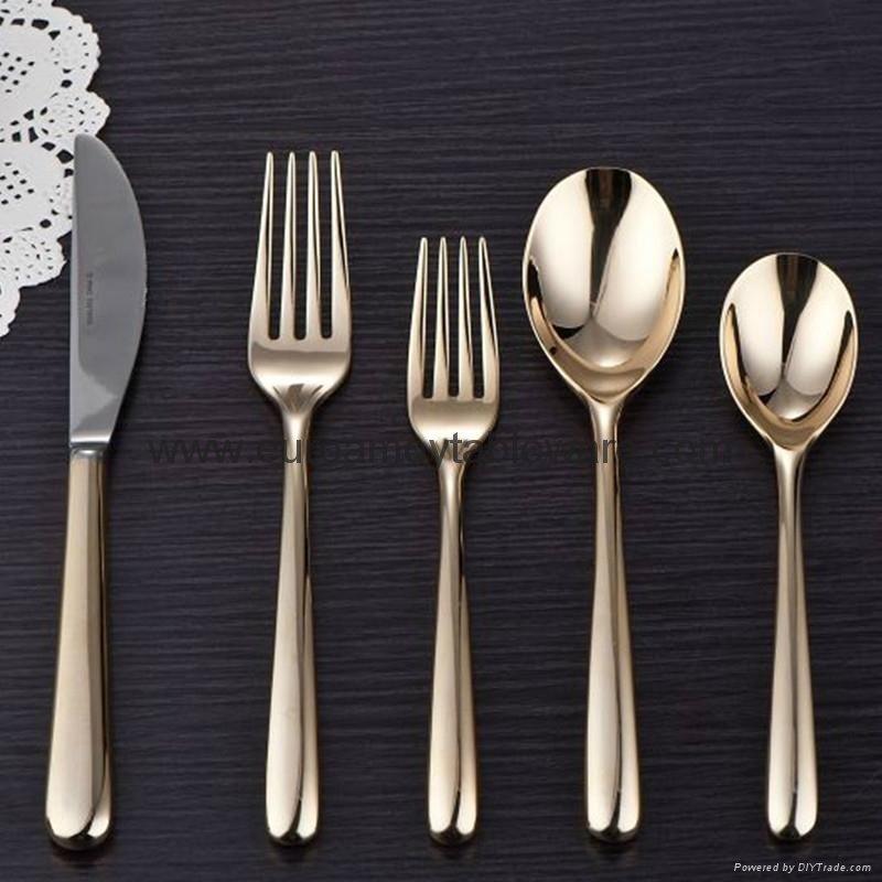 Stainless Steel Cutlery Set with Gold Forged CT-137  2