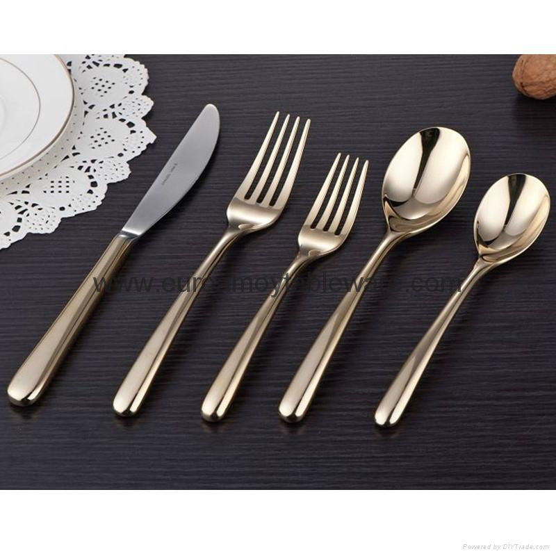 Stainless Steel Cutlery Set with Gold Forged CT-137  3