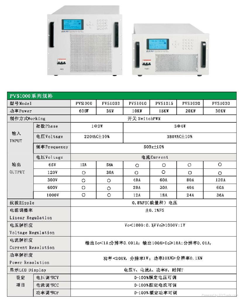 PVS1000太阳能电池阵列模拟器 2