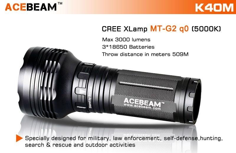 ACEBEAM K40M CREE MT-G2 3000LM LED Search Light 1