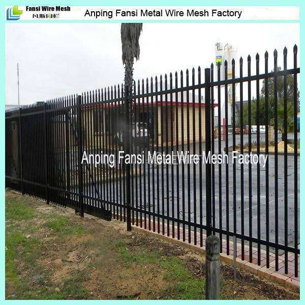 2.1m(H)x2.4m(W) spear top security steel garrison fence supplier 2