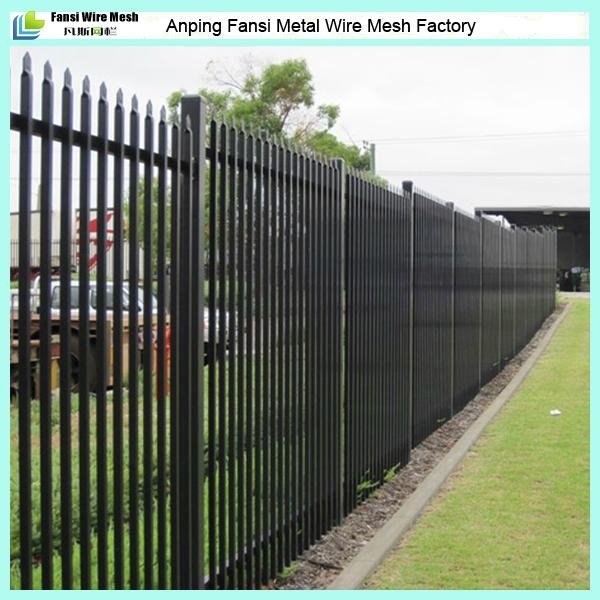 2.1m(H)x2.4m(W) spear top security steel garrison fence supplier 4