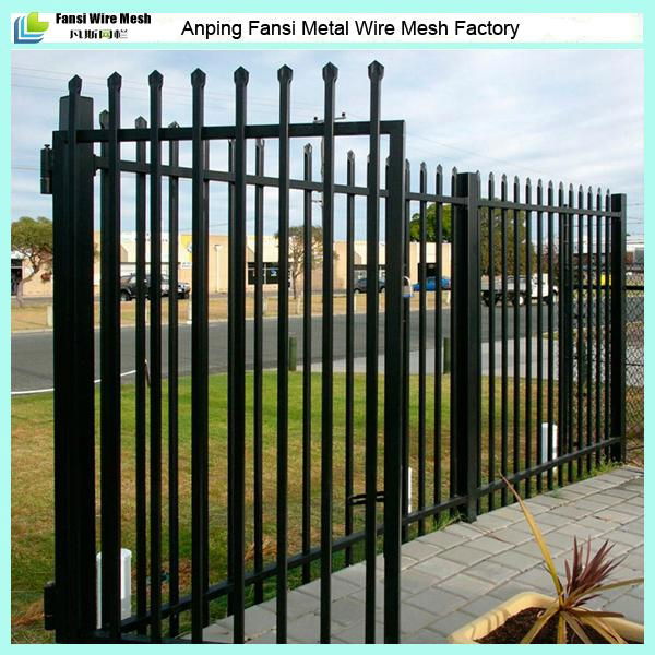 2.1m(H)x2.4m(W) spear top security steel garrison fence supplier 5