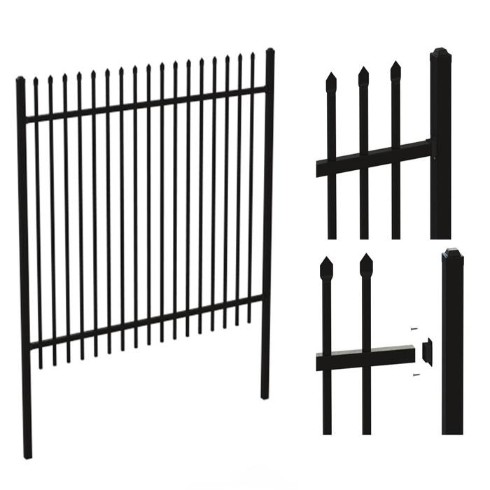 2.1mx2.4m spear top steel security fence 2