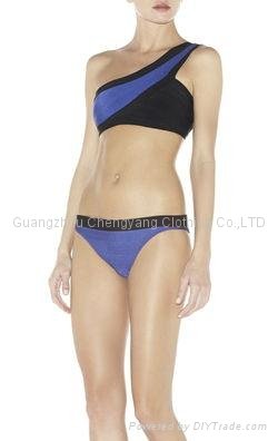 2015 hot sale sexy bandage bikini bandage dress swimsuit and beach suit 2