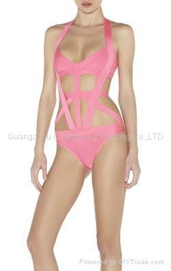 2015 hot sale sexy bandage bikini bandage dress swimsuit and beach suit 3