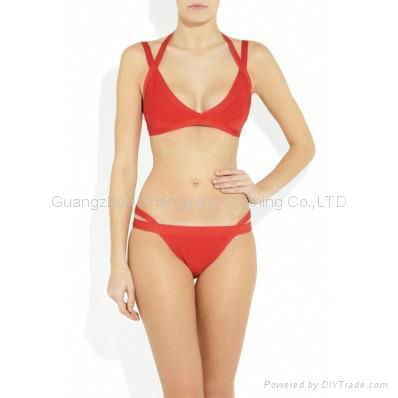 2015 hot sale sexy bandage bikini bandage dress swimwear beach wear 3