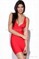 2015 rose and  red bandage dress herve