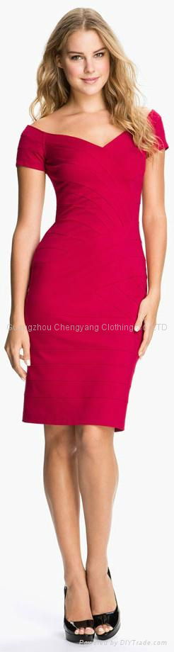 2015 rose and  red bandage dress herve leger manufactory 2