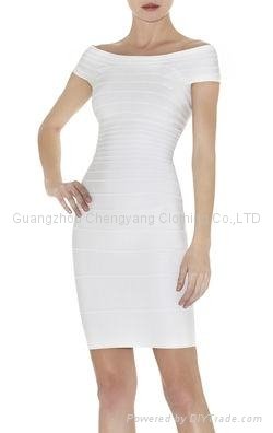 2015 white bandage dress herve leger manufactory bodycon bandage dress 4