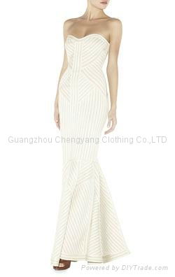 2015 white bandage dress herve leger manufactory bodycon bandage dress 5