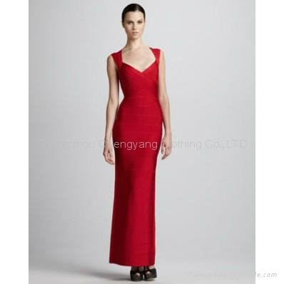 2015 fashion wholesale maxi bandage dress red lady dress 5