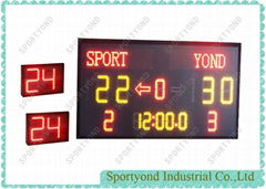 University Electronic Basketball Scoreboard 110V 240V Power Input And 24 Shot