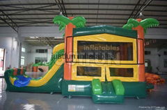 detachable banner tropical bouncer module inflatable jumping castle slide combo