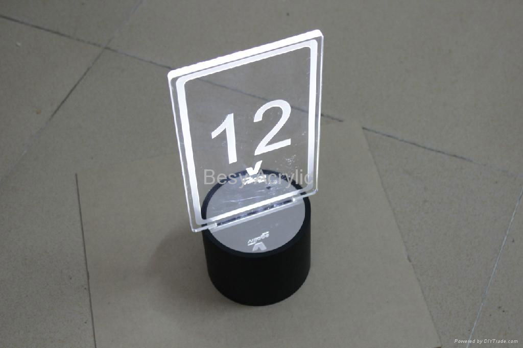 Customized Acrylic Table Number Plate With base lighting box 2