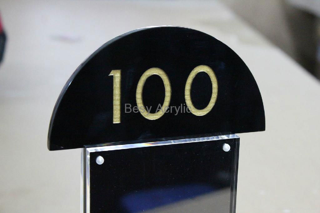 Customized Acrylic Menu stand/display, acrylic table number, 2