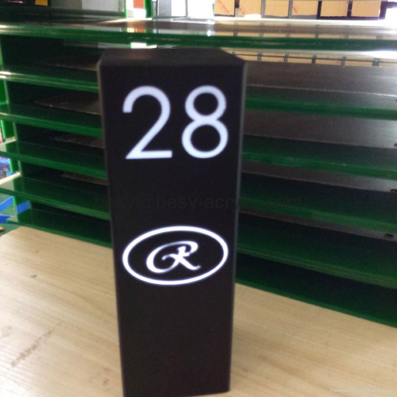 Customized Acrylic Table Number Plate With base lighting box 5