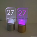 Customized Acrylic Table Number Plate With base lighting box 1