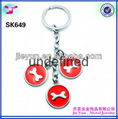 whosale metal bracelet coil keychain for promotional 3