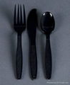 disposable plastic spoon fork knife three cutlery