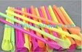 Plastic disposable spoon straws