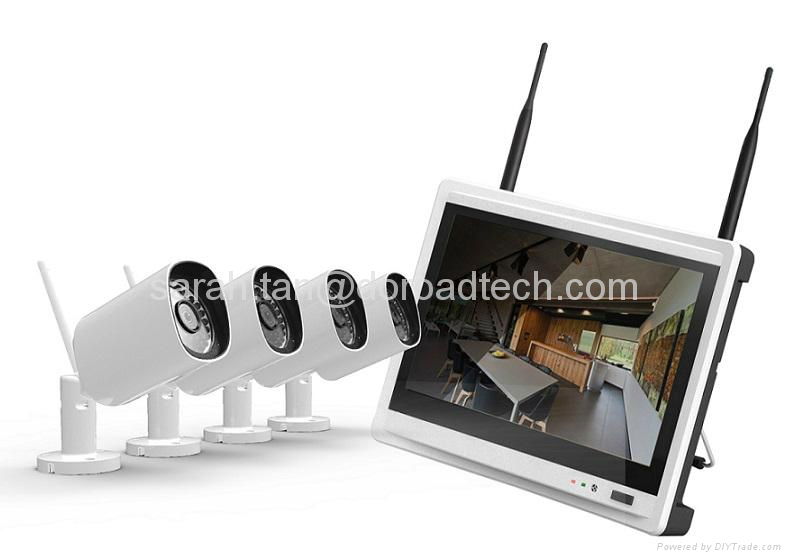 Home Security WIFI IP Cameras NVR with LCD HD Screen