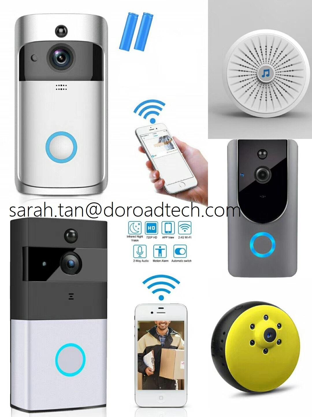 WIFI Video Doorbell HD 720P Security Camera Real-time Two Way Audio 3