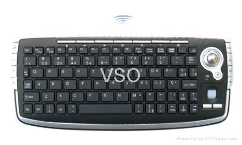 2,4G Wireless keyboard with trackball mouse with working range more than 8M