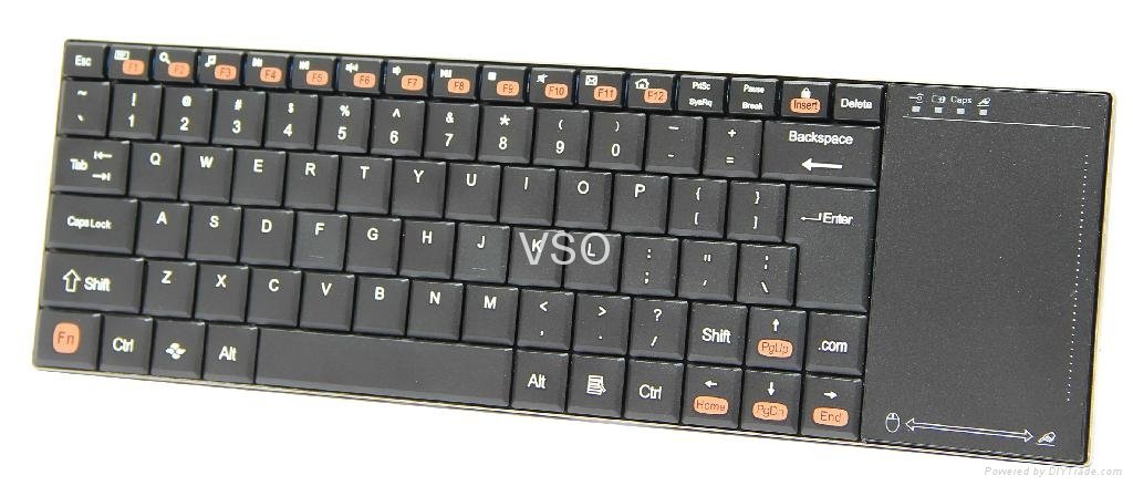2.4G wireless keyboard with touch pad for ipad pc computer