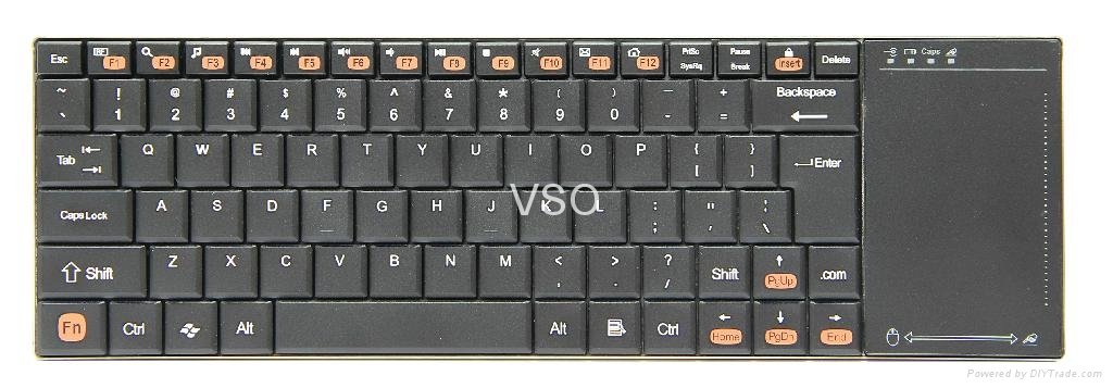 2.4G wireless keyboard with touch pad for ipad pc computer 2