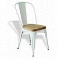 Marais Metal Tolix Chair With Wooden Seat/ Antique Steel Tolix Chair/High Back A 2