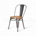 Marais Metal Tolix Chair With Wooden Seat/ Antique Steel Tolix Chair/High Back A 3