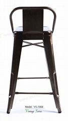 Retro Bar Stool with low backrest