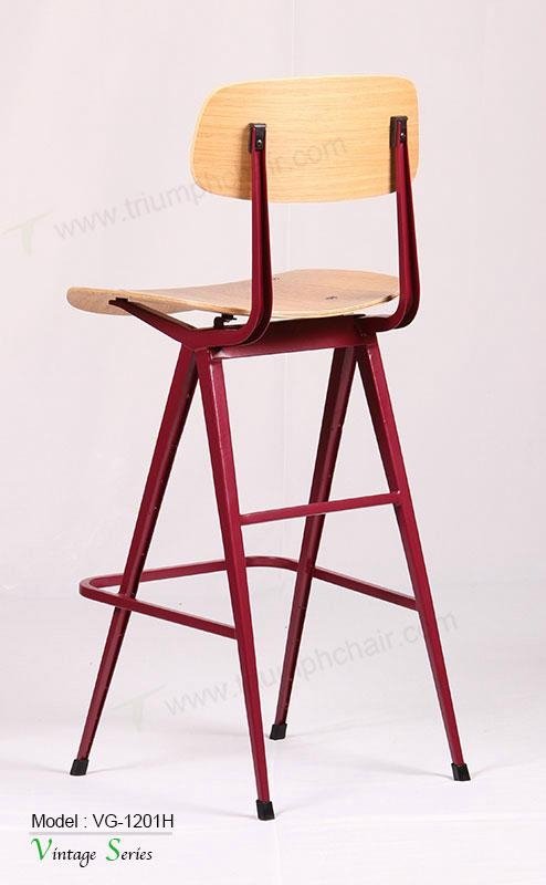 Plywood Seat and Backrest Retro Bar Chair