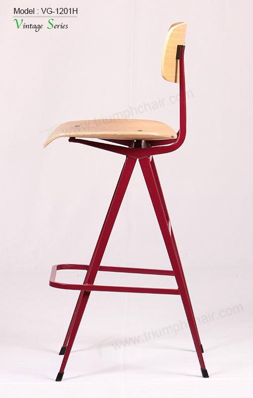 Plywood Seat and Backrest Retro Bar Chair 4