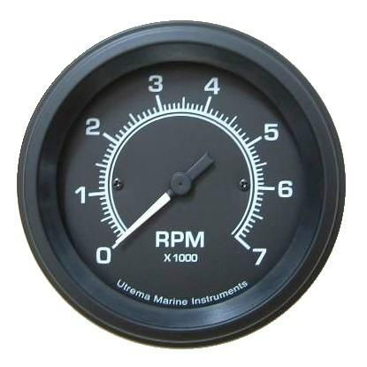 Utrema Black Marine Tachometer 3-3/8 in. 