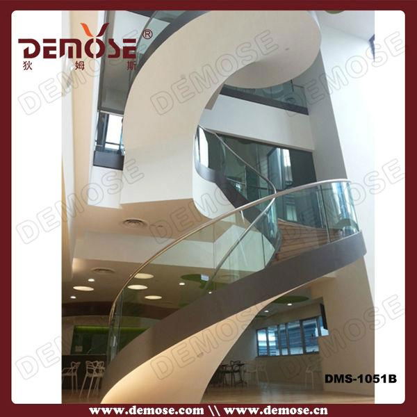 contemporary villa glass spiral staircase 3